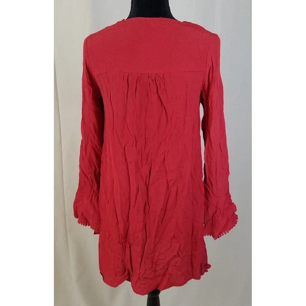 xhilaration women S long sleeve blouse lace embroidery lagenlook boho minimalist